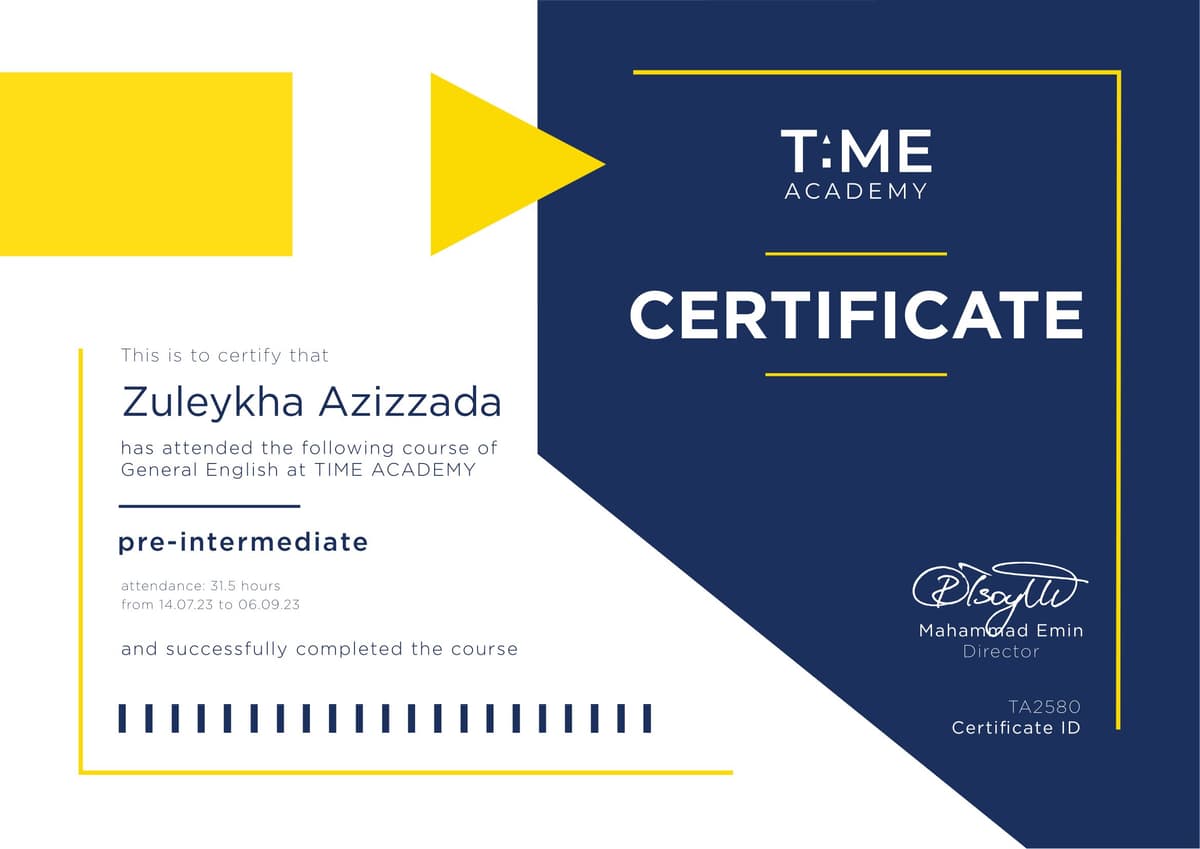 certificate